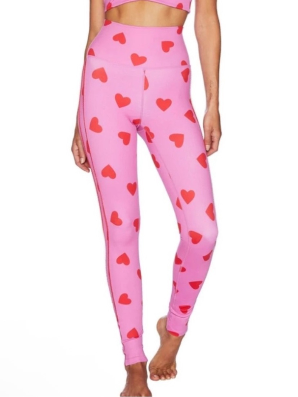 Beach Riot Valentine Hearts Pink Red High Rise Leggings size Small